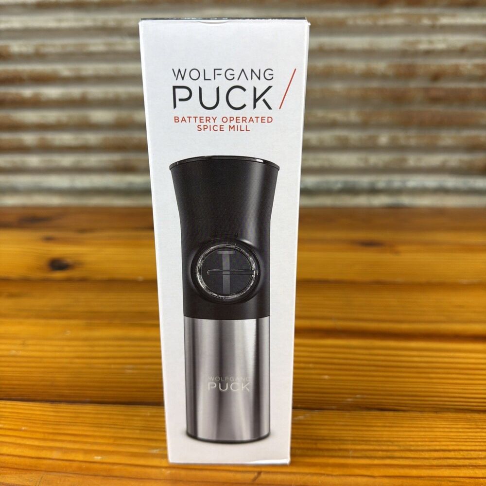 Wolfgang Puck Battery Operated Spice Mill Salt Pepper Shaker W/ Batteries NEW
